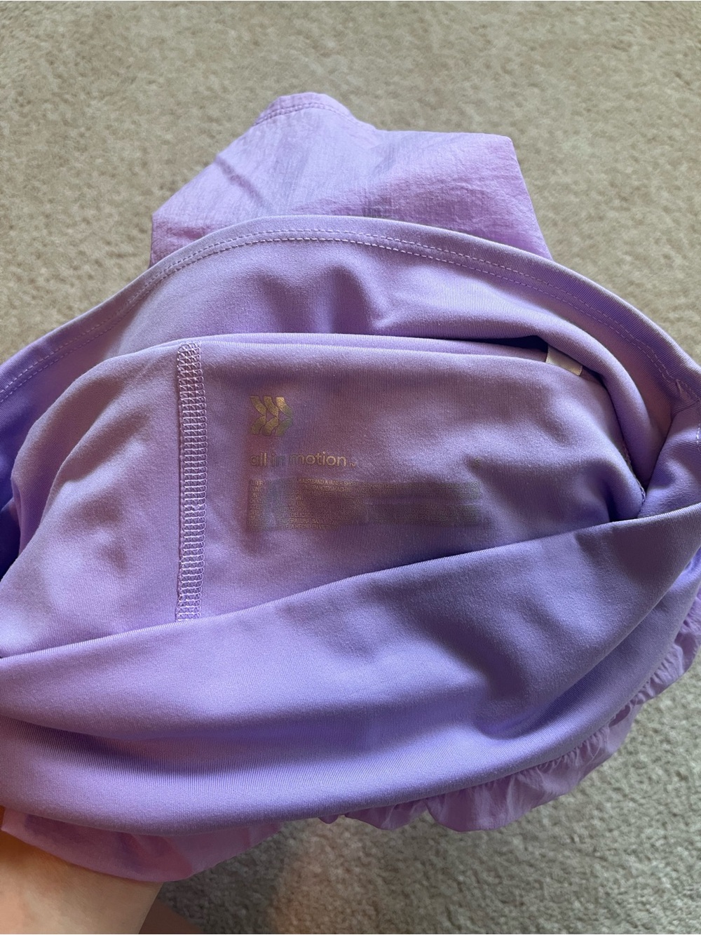 all in motion Light Purple Women's Athletic Shorts with built-in spandex - Picture 4 of 4